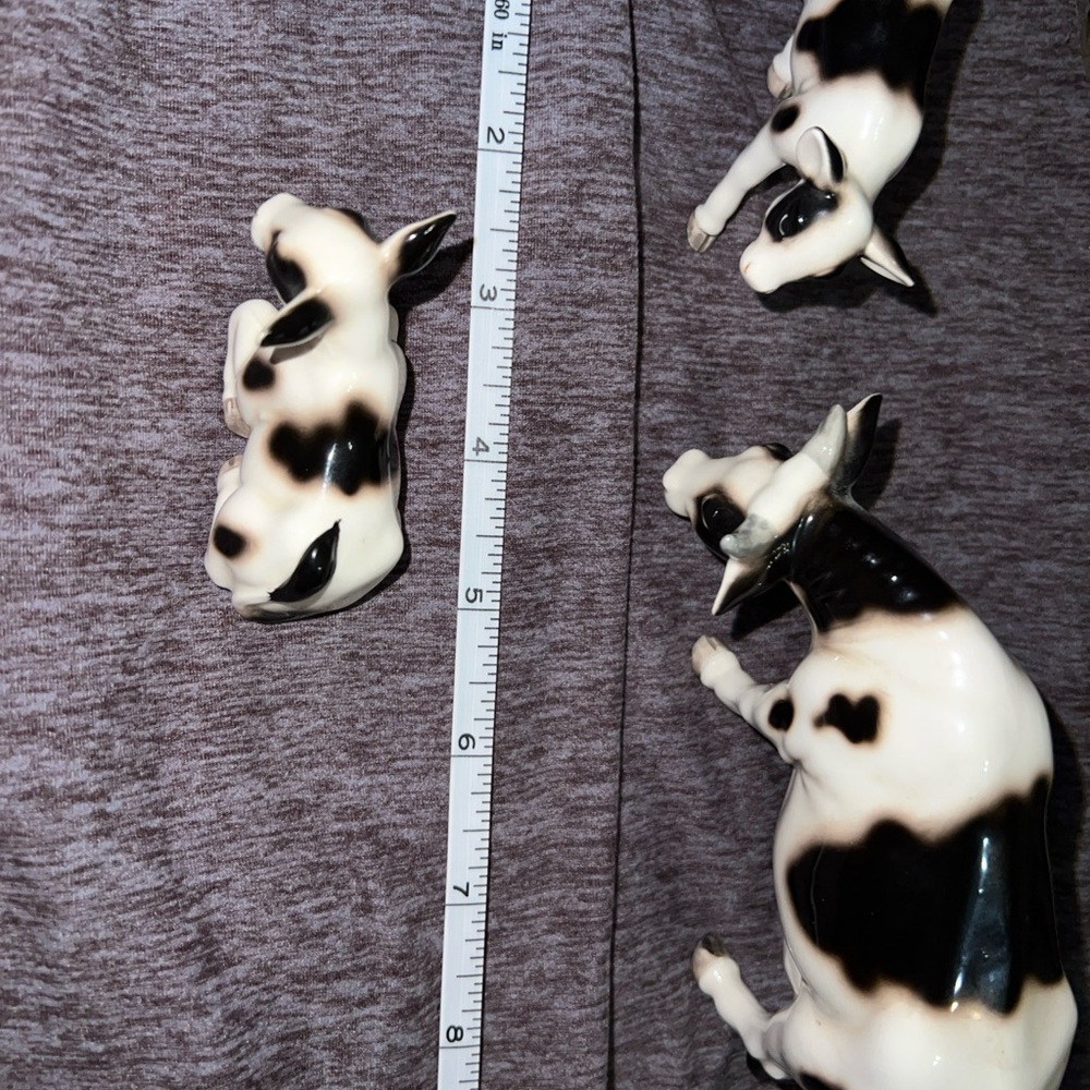 3 Porcelain Cow Figurines